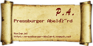 Pressburger Abelárd névjegykártya